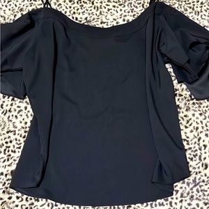 Satin Peekaboo Shoulder Top XL
